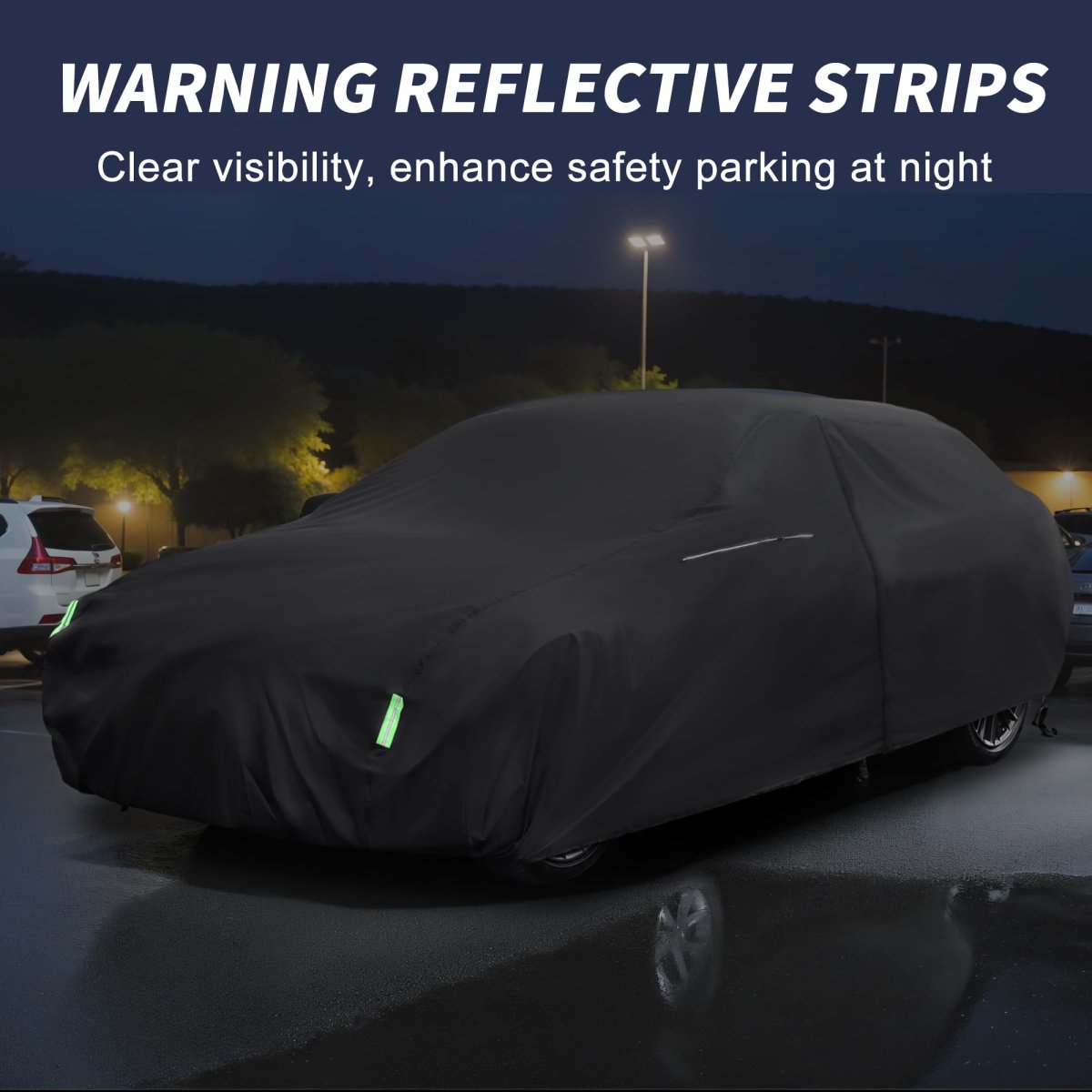 Waterproof Sedan Car Cover For Length Up To 177 Inch All Weather Protection Anti-uv Windproof With Left Side Zipper And Mirror