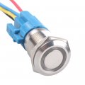 Esupport 22mm 12v 5a Car Blue Led Light Angel Eye Metal Push Button Switch On Off Socket Plug 