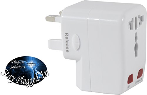 World International Travel Adapter Plug With Dual Usb Input And Type A C G All In One Ac Power Plugs White
