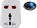 World International Travel Adapter Plug With Dual Usb Input And Type A C G All In One Ac Power Plugs White 