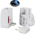 World International Travel Adapter Plug With Dual Usb Input And Type A C G All In One Ac Power Plugs White