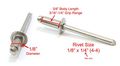 Rivets Stainless Steel 1 8 X 4 Inch Pack Gap 0 188 250 Blind By Bolt Dropper 4-4 