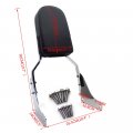 Httmt Mt144-f- Motorcycle Chrome Flame Backrest Sissy Bar With Leather Pad Compatible Shadow Ace 1100