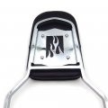 Httmt Mt144-f- Motorcycle Chrome Flame Backrest Sissy Bar With Leather Pad Compatible Shadow Ace 1100