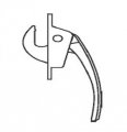 Stb Casement Window Locking Handle White 2-3 8 Screw Holes 