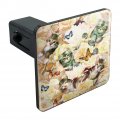 Kittens Cats Yellow Flowers Butterflies Pattern Tow Trailer Hitch Cover Plug Insert