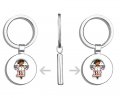 Glover Trading Headphones Man Shout Loudly Round Stainless Steel Metal Key Chain Keychain Ring Double Sided Deisgn 