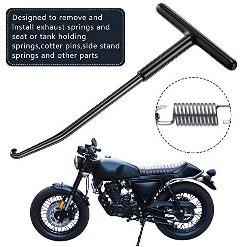2 Pieces Exhaust Spring Puller Tool Hooks T Handle Expander For Motorcycle Dirt Bike Snowmobile Trampoline And Vehicle Brakes