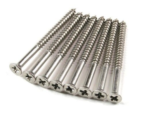 Hinge Outlet Satin Nickel Wood Screws 9 X 2 1 Inch For Residential Door Hinges 24 Pack