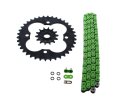 Honda Trx400r Chain And Sprocket Kit 520 94 Green O Ring 14 Tooth Front 38 Rear Steel Sprockets Fits 2004 2005 Models
