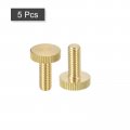 Uxcell Knurled Thumb Screws M6x16mm Flat Brass Bolts Grip Knobs Fasteners For Home Electronic Machine 5pcs