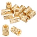 10 Pcs Threaded Inserts M6 X 12 5mm H 8 3mm Od Brass Metric Knurled Flange T-nuts Female Heat Set Embedment Nut For Plastic And 