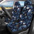 Delerain Car Seat Covers Set 2pcs Blue Whale Universal Front Seats Vehicle Enterior Protector Suitable Fits Most Auto Suv Sedan