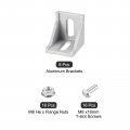 Uxcell 8set Inside Corner Bracket Gusset Kits 38x38x35mm 4040 Angle Connector For European Series Aluminum Profile Silver 16 X