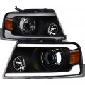 Tlaps 7422450015022 For 2004-2008 Ford F150 2006-2008 Lincoln Mark Lt Drl Led Strip Bar Black Housing Projector Headlights With 