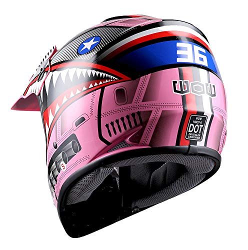 1storm Youth Motocross Helmet Kids Motorcycle Bike Shark Pink Goggles Mg Glove Bundle