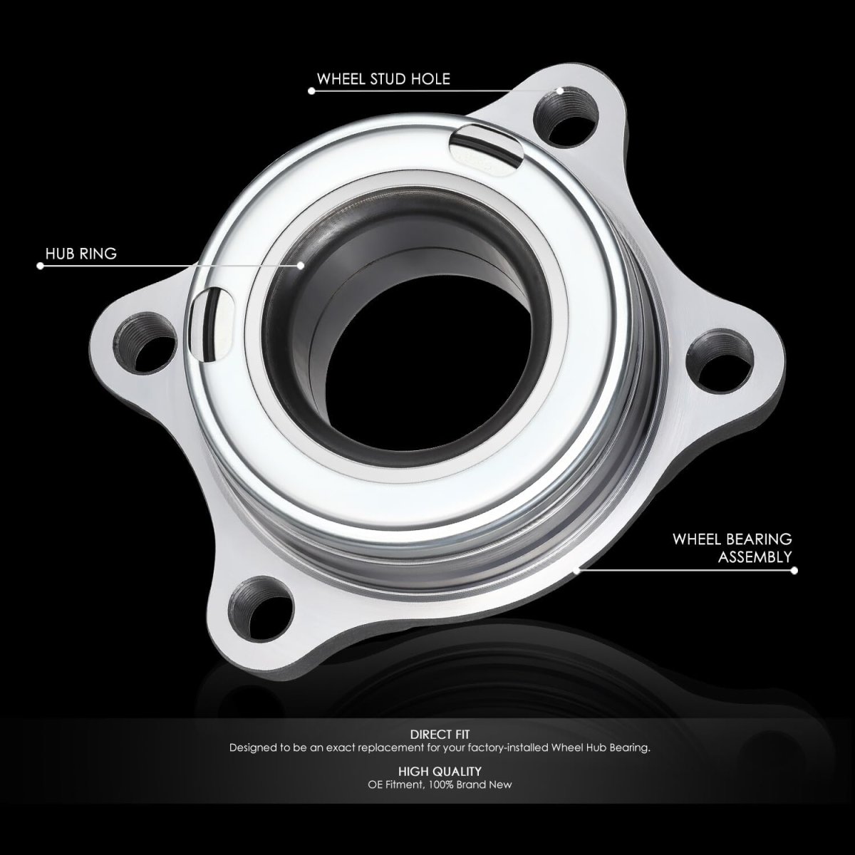 Front Wheel Bearing Hub Assembly For Infiniti G35 4wd 2004 2006 Driver Or Passenger Side Bare Steel Alloy Construction