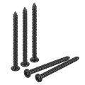 6 X 1-3 4 Phillips Pan Head Self-tapping Screw 50pcs 304 Stainless Steel Round Wood Full Thread Black 