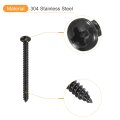 6 X 1-3 4 Phillips Pan Head Self-tapping Screw 50pcs 304 Stainless Steel Round Wood Full Thread Black