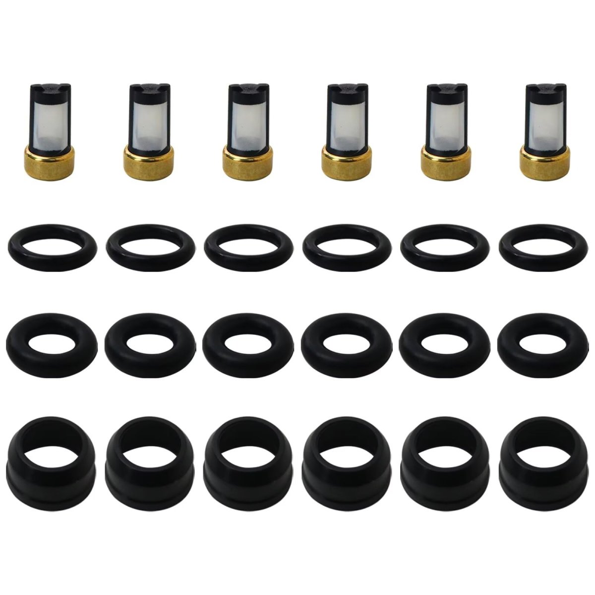 O-rings Filters Seals Pintle Caps Replacement Kit Fit For Oldsmobile Silhouette 2000-2004 Fuel Injectors