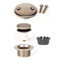 Pf Waterworks Pf0971-bn Toe Touch Tip Or Foot Act Bath Tub Drain Assly Coarse 11 5 Tpi Stopper Two 2 Hole Face Plate Free Hair 