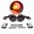 Motorcycle Smoke Lens Led Rear Running Brake Turn Signal Indicator W Narrow Bracket For H-d 