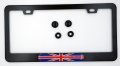 Great Britain British Flag Metal Black Aluminium Car License Plate Frame Holder