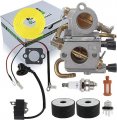 Partszen Ts410 Carburetor For Stihl Ts420 Concrete Cut-off Saw Zama C1q-s118 Replaces 4238 120 0600 Carb With Ignition Coil 