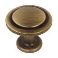 Cosmas 10 Pack 5560bab Brushed Antique Brass Cabinet Hardware Round Knob 1-1 4 Diameter 