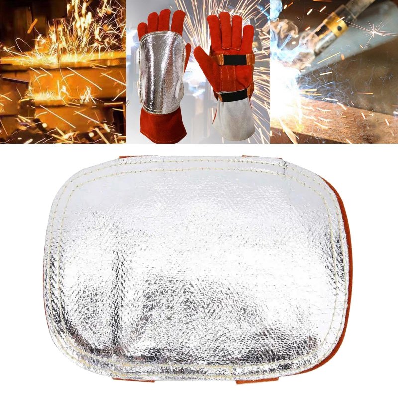 Almencla Welding Hand Pad Aluminized High Temperature Guard Shield For Welder Furnace Industrial Boiler Cutting Smelting