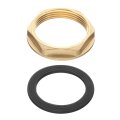 Brass Lock Nuts Pipe Fitting G1-1 2 -11 Female Hexnut Flange Single Hole Faucet Lock Nut With Silicone Washer For Kitchen Basin 