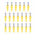 Uxcell 6x30mm Plastic Expansion Tube Pipe For Drywall With Screws Yellow 20pcs