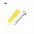 Uxcell 6x30mm Plastic Expansion Tube Pipe For Drywall With Screws Yellow 20pcs