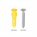 Uxcell 6x30mm Plastic Expansion Tube Pipe For Drywall With Screws Yellow 20pcs