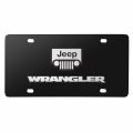 Ipick Image For Jeep Wrangler 3d Dual Logo Black Stainless Steel License Plate