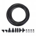 Uxcell Pneumatic 4mm Od Pu Air Hose Tubing Kit 10 Meters Black With 12 Pcs Push To Connect Fittings