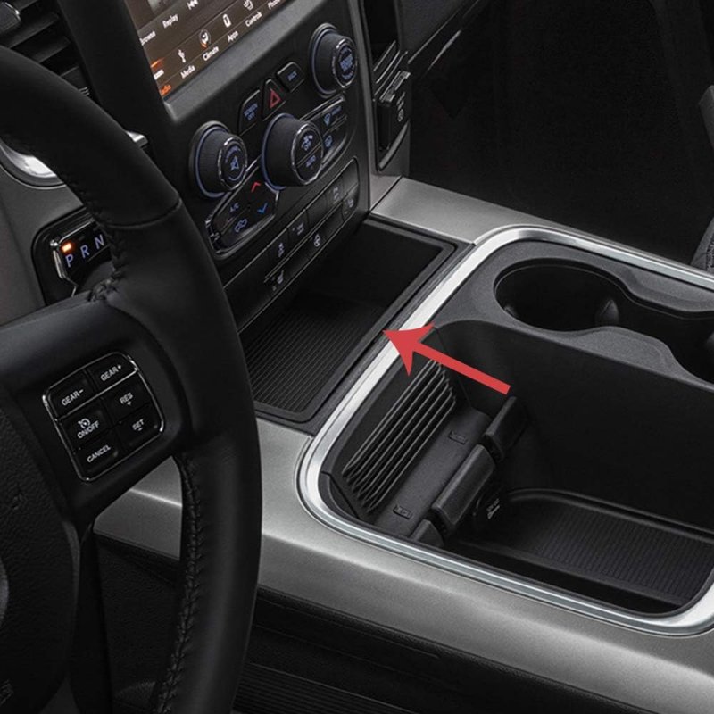 Center Console Mat Insert For Ram 1500 2015 2019 And 2500 2016 2017 Black Abs Plastic Rubber Organizer Replace 5vc95dx9ab