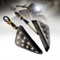 Motorcycle Amber Led Signal Lights 12v 9led Euro Triangle Smoke Flush Mount Indicator Blinkers Universal Clear Strobe Marker