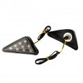 Motorcycle Amber Led Signal Lights 12v 9led Euro Triangle Smoke Flush Mount Indicator Blinkers Universal Clear Strobe Marker