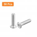 Uxcell M5-0 8 X 20mm 50pcs Flat Round Head Screws 304 Stainless Steel Phillips Drive Machine Hardware Fastener For Furniture
