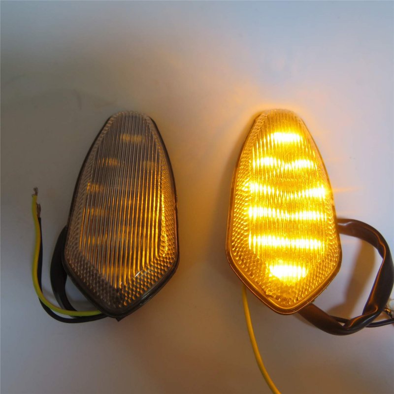 Clear Cover Led Flush Mount Turn Signal Light For 2003 2004 2005 2006 Yzf R6 Yzfr6 Waterproof Amber Side Marker Lights 2 Piece