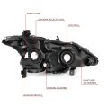 Oe Style Halogen Projector Headlights Bundle With Tool Kit Compatible Nissan Altima Sedan 13-15 Driver And Passenger Side Black