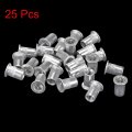 Uxcell 1 4-20 Rivet Nuts Aluminium Alloy Knurled Flat Head Threaded Insert Nut Silver 25pcs