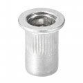 Uxcell 1 4-20 Rivet Nuts Aluminium Alloy Knurled Flat Head Threaded Insert Nut Silver 25pcs