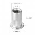 Uxcell 1 4-20 Rivet Nuts Aluminium Alloy Knurled Flat Head Threaded Insert Nut Silver 25pcs