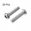 Uxcell M6x25mm Torx Security Machine Screw 20pcs Pan Head Screws Inside Column With T30 L-type Wrench 304 Stainless Steel