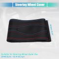 Uxcell Hand Sewn Steering Wheel Cover Red Blue Stitch With Needle And Thread Universal Fit 15 4-16 Inch 39-40 5cm Dia For Car