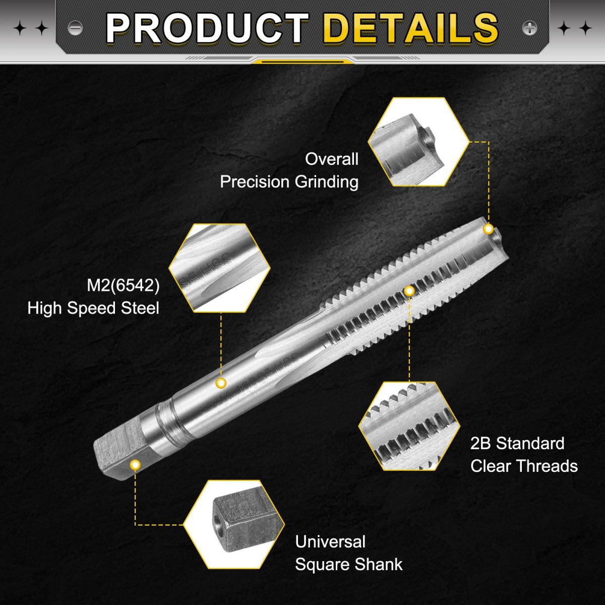 Hand Taper Tap 7 16-18 Bsf 2b Thread Style Taps Straight Flute Screw Tapping Threading Tool High Speed Steel Hss6542