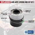 Auto Locking 4wd Hub Link Set Of 2 Front Left Or Right Replaces 600-203 1c3z-3b396-cb Compatible With Ford And Lincoln