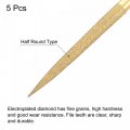 Uxcell Diamond Needle Files 3mm X 140mm Titanium Coated Half Round Hand Tool With Tpu Handle For Metal Stone Wood 5pcs